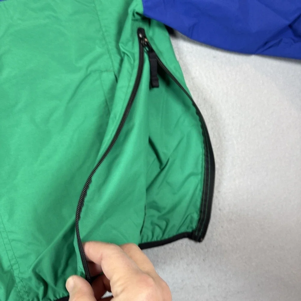 Vintage‎ Eddie Bauer 90s Pull Over Quarter Zip Wind Breaker Blue/Green Size L
